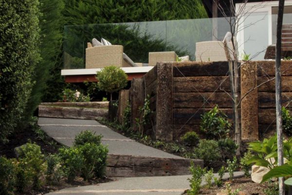 Exposed aggregate sleeper path