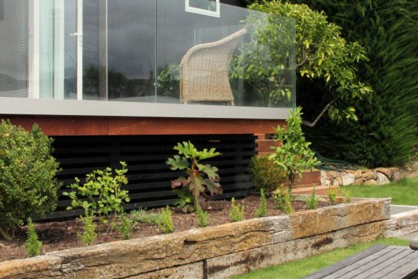 Railway sleeper raised garden bed