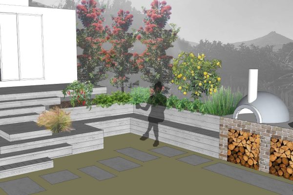 Landscape design pizza garden