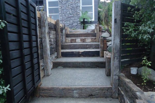 Sleepers exposed aggregate steps 1