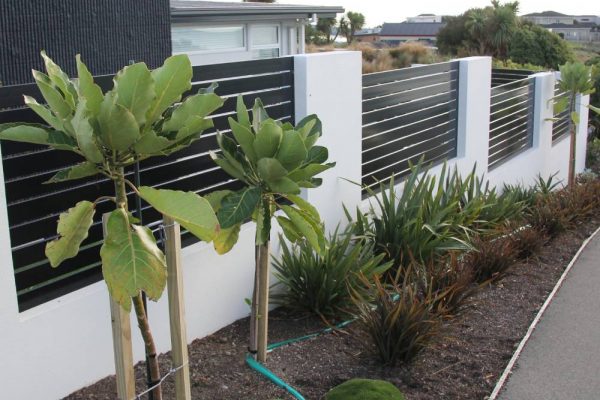 Stepped block wall