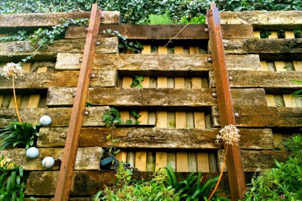 rustic railway retaining wall