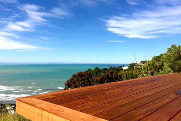 timber deck ocean view