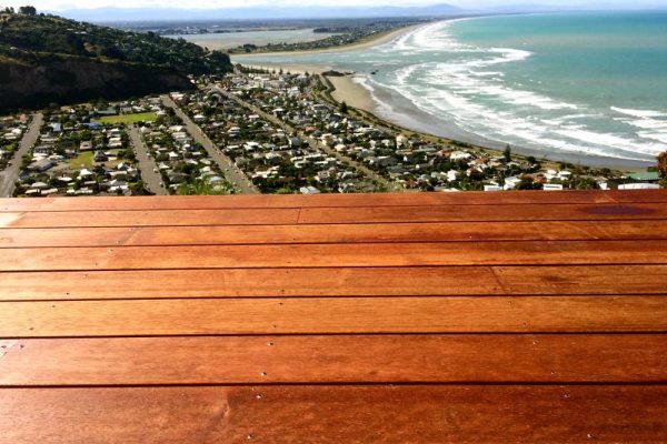 timber deck with view